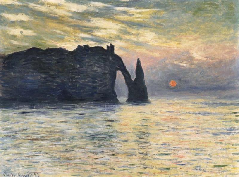 Claude Monet Etretat,Sunset Spain oil painting art